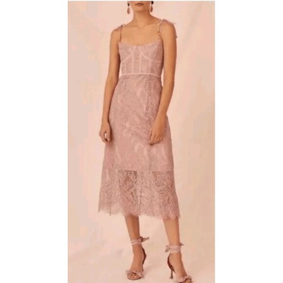 Keepsake the label nwt sense corset detail lace midi dress size M - Picture 14 of 14